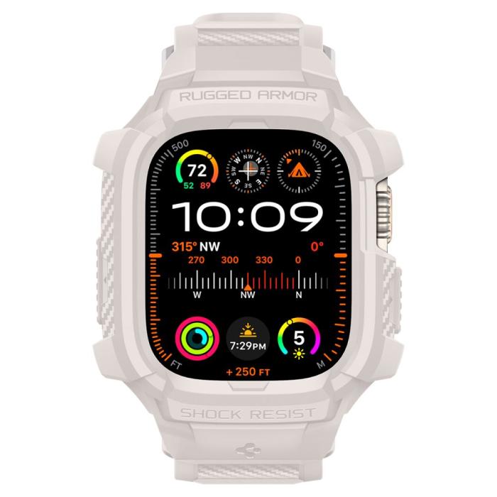 Bild 2, Spigen Apple Watch Ultra 49 mm Skal/Armband Rugged Armor 'Pro' Dune Beige