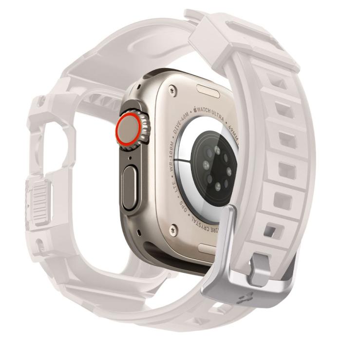 Bild 3, Spigen Apple Watch Ultra 49 mm Skal/Armband Rugged Armor 'Pro' Dune Beige