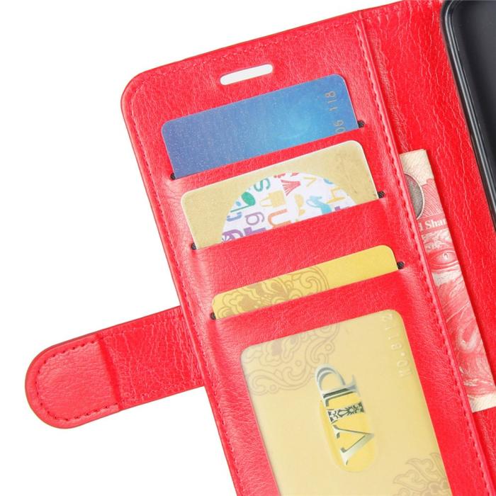 Bild 5, Xiaomi Redmi 9T - Crazy Horse Läder Fodral - Röd