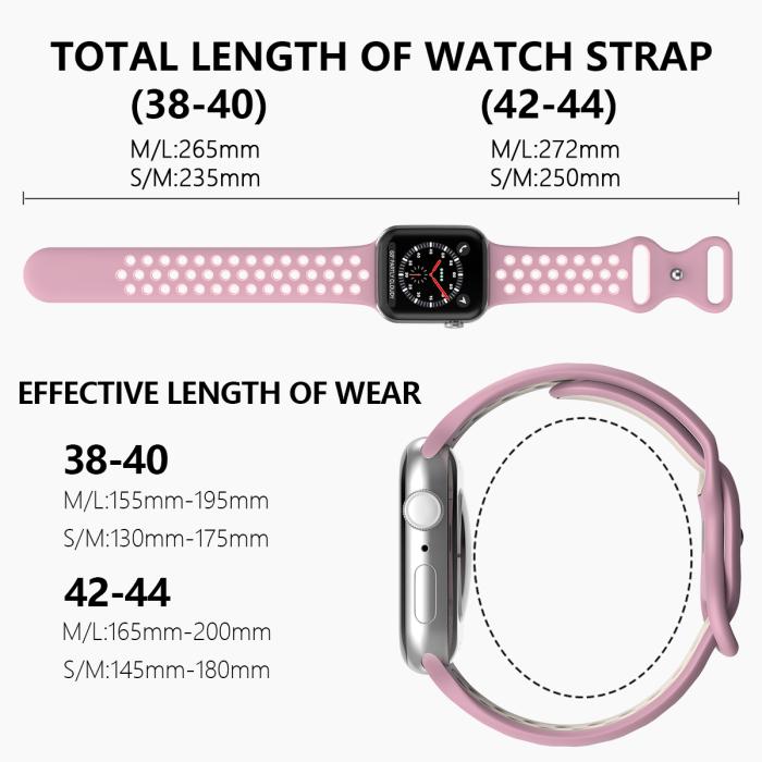 Bild 4, Sportarmband Dual-Color Apple Watch 42/44/45/49 mm (S/M) Lavender/Rosa