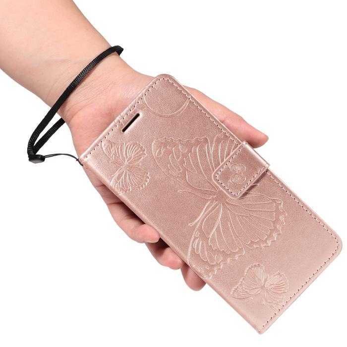 Bild 5, Xiaomi 17T Fodral Läder Fjärilar Roséguld