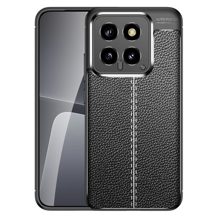 Bild 1, Xiaomi 14 Skal Litchi Läder Textur Svart