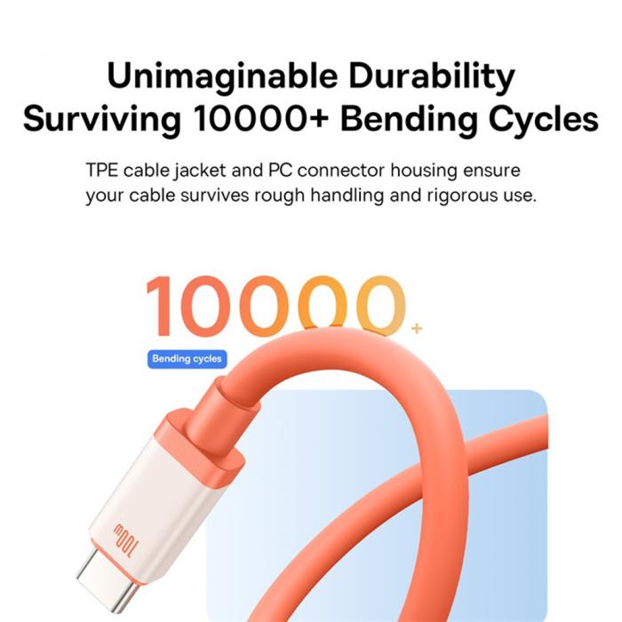 Bild 5, Baseus 2m 100W PD USB-C Kabel Snabbladdning