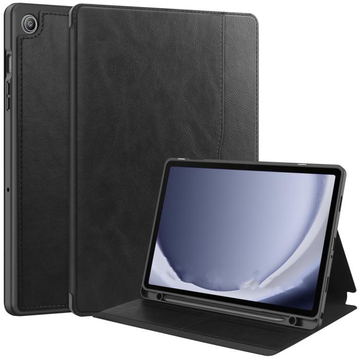 Bild 1, Galaxy Tab A9 Plus Fodral Business Läder Pennhållare Svart