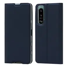Sony Xperia 5 III Fodral Skin Touch Läder Blå