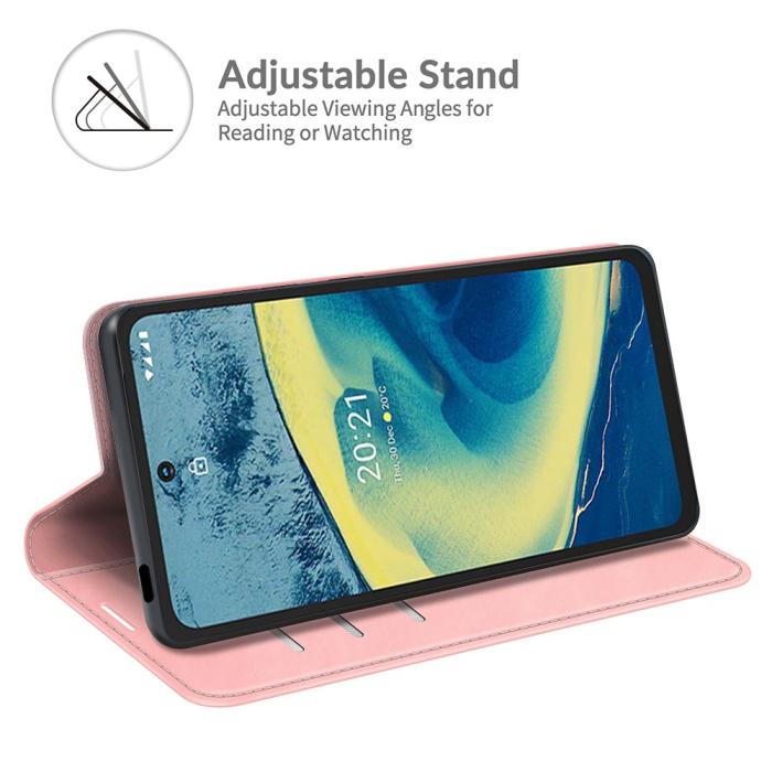Bild 2, Nokia XR20 Fodral Skin Touch Flip Läder Ljus Rosa