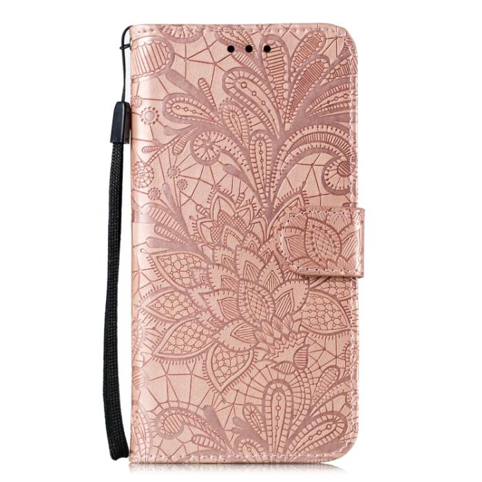 Bild 2, Samsung Galaxy S22 Fodral Flower Textur Roséguld