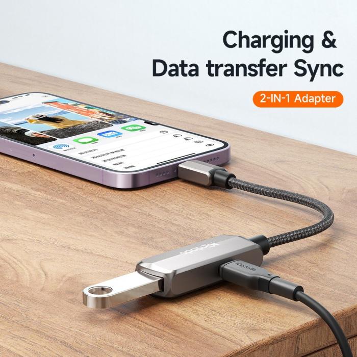 Bild 3, Mcdodo 2.4A 2in1 Lightning - USB-A 3.0/Lightning Hona Adapter