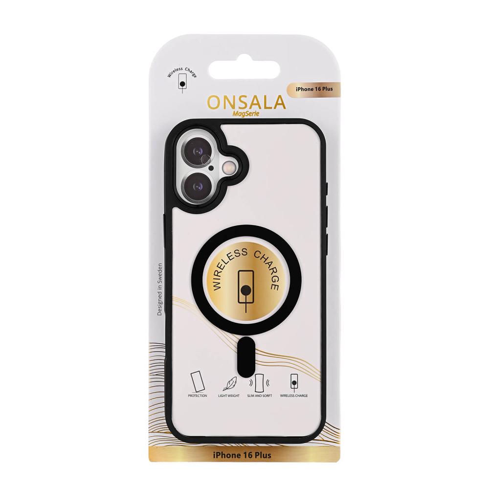 Onsala iPhone 16 Plus Mobilskal Bumper MagSafe Svart/Transparent