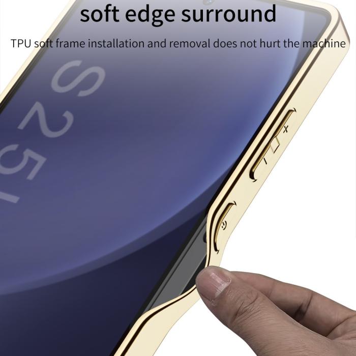 Bild 4, GKK Galaxy S25 Ultra Skal Läder Hybrid Electroplate Kolfiber Textur