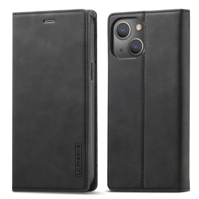 Bild 1, LC.IMEEKE iPhone 15 Fodral Flip Läder Svart