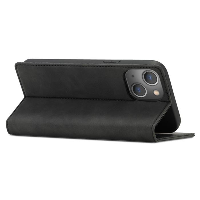 Bild 3, LC.IMEEKE iPhone 15 Fodral Flip Läder Svart