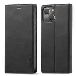 LC.IMEEKE iPhone 15 Fodral Flip Läder Svart