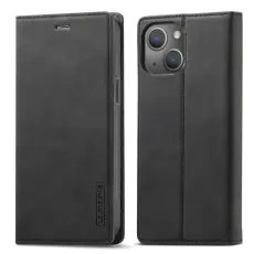 LC.IMEEKE iPhone 15 Fodral Flip Läder Svart
