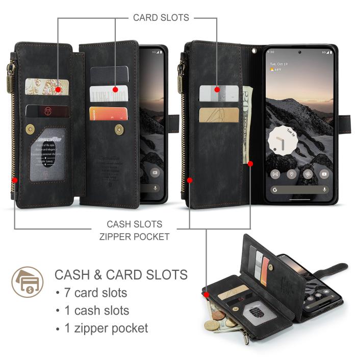 Bild 3, CASEME Google Pixel 11 / 11 Pro Fodral Multifunktionell Med Kortfack