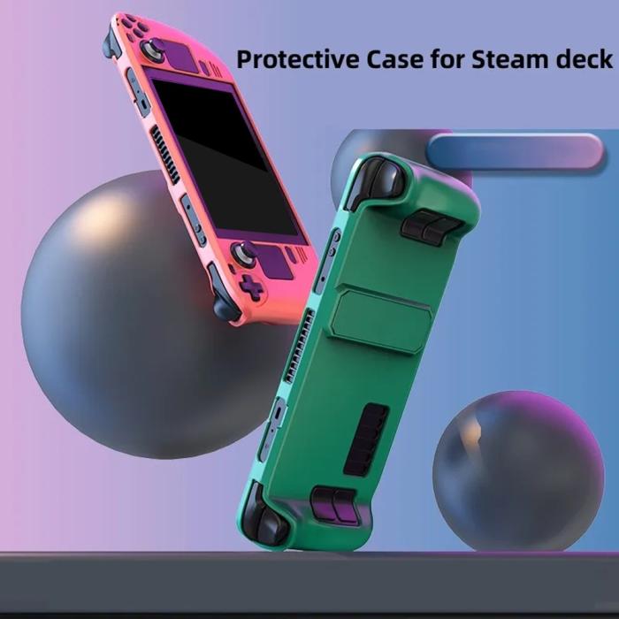 Bild 4, Skyddande Skal Till Steam Deck/OLED Med Kickstand Militär Grön