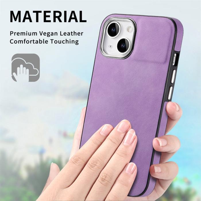Bild 5, iPhone 15 Plus Skal Läderbelagt Skin Touch Lila