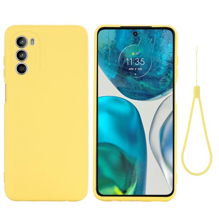 Bild 1, Motorola Moto G52/G82 Skal Liquid Silikon Gul