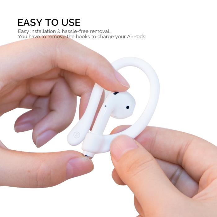Bild 4, AHASTYLE AirPods/AirPods Pro 2/1 Öronkrokar Vit