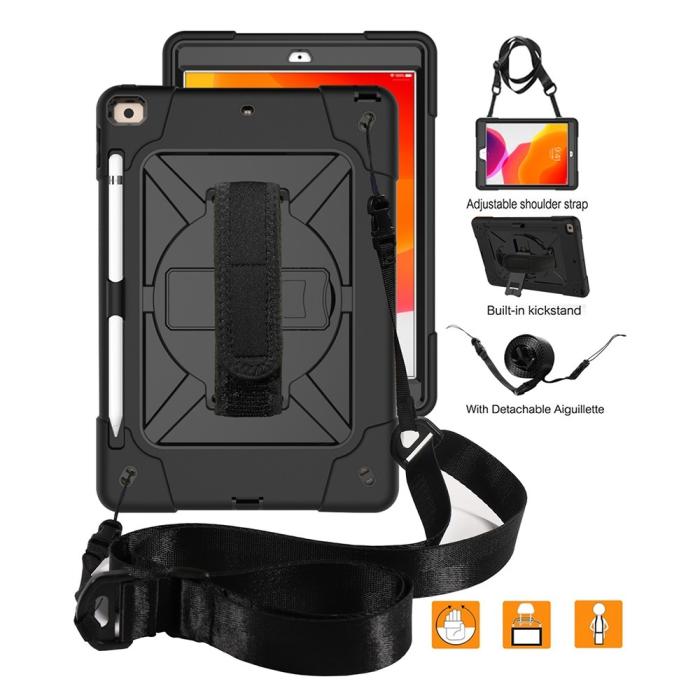 Bild 2, iPad 10.2 2019/2020/2021 Skal Hybrid 360 Kickstand Svart