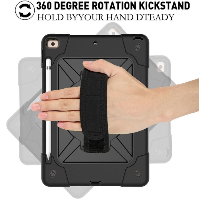 Bild 3, iPad 10.2 2019/2020/2021 Skal Hybrid 360 Kickstand Svart