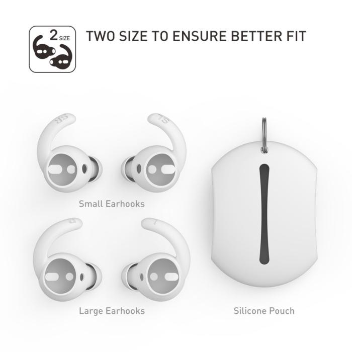 Bild 4, AHASTYLE AirPods 2/1 2-PACK Öronpluggar Silikon Storlek S Vit