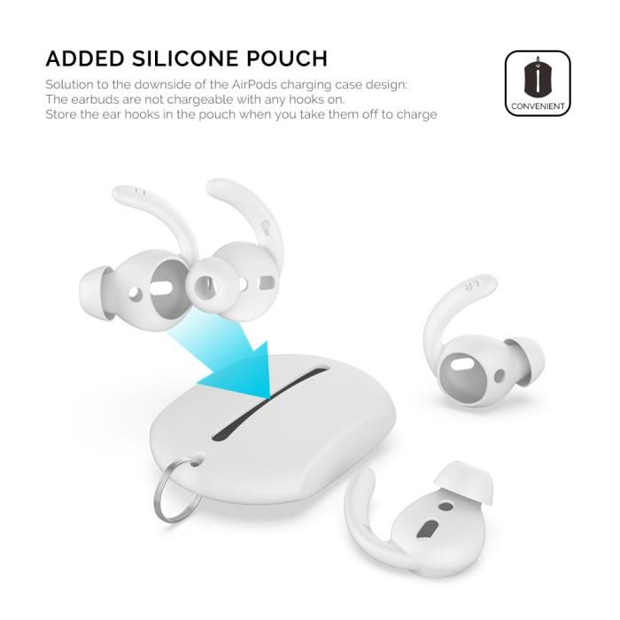 Bild 6, AHASTYLE AirPods 2/1 2-PACK Öronpluggar Silikon Storlek S Vit