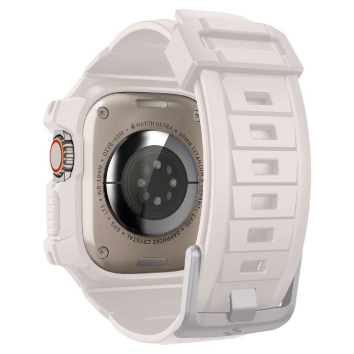 Bild 6, Spigen Apple Watch Ultra 49 mm Skal/Armband Rugged Armor 'Pro' Dune Beige