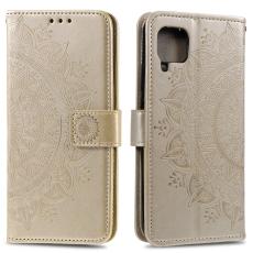 Samsung Galaxy A42 - Mandala Läder Fodral - Guld