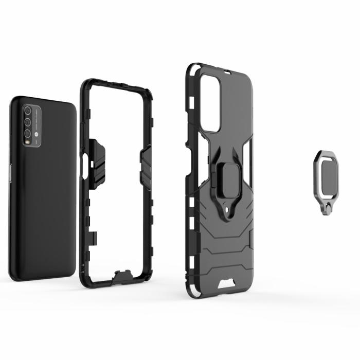 Bild 4, Xiaomi Redmi 9T - Hybrid Ring Skal - Svart