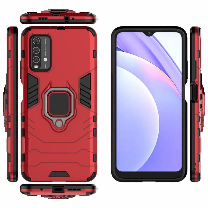 Bild 4, Xiaomi Redmi 9T - Hybrid Ring Skal - Röd