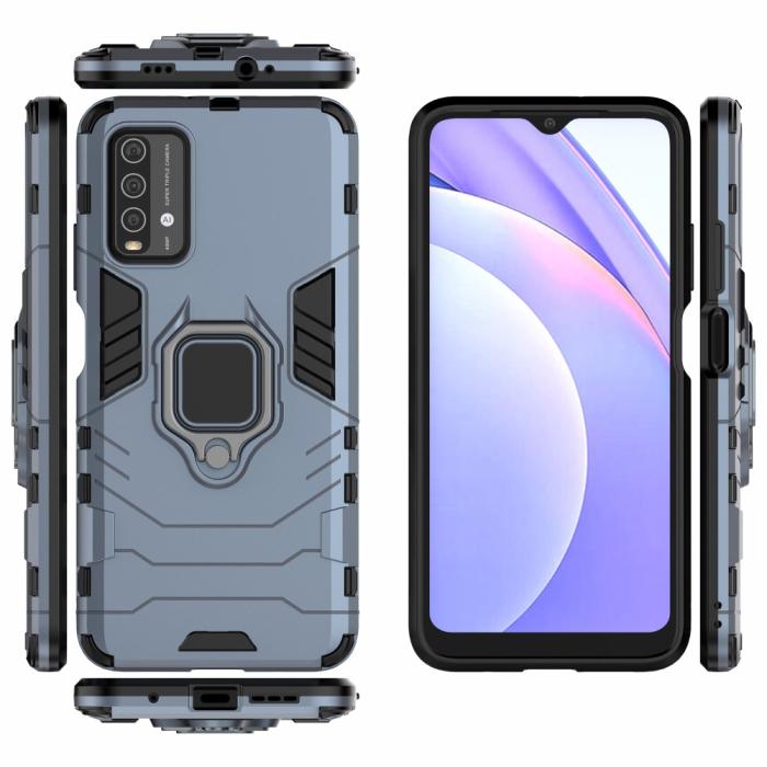 Bild 4, Xiaomi Redmi 9T - Hybrid Ring Skal - Blå