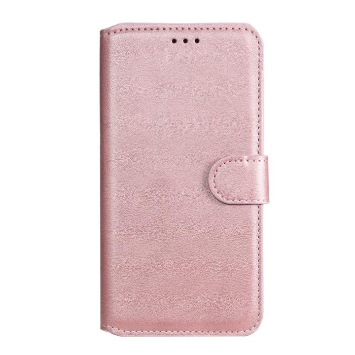 Bild 2, Xiaomi Redmi 9T - Solid Läder Fodral - Roséguld