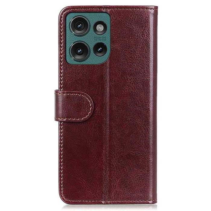 Bild 6, Motorola Edge 50 Neo Fodral Crazy Horse Läder Brun