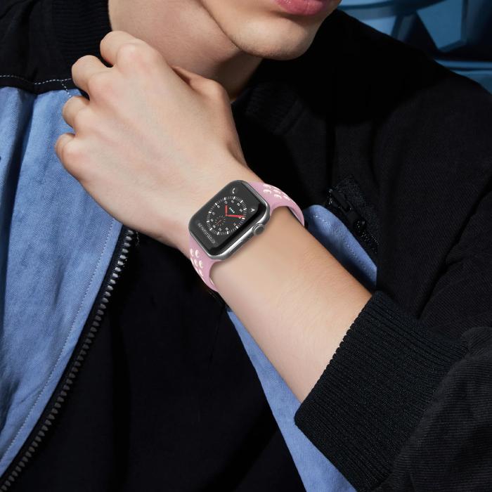 Bild 7, Sportarmband Dual-Color Apple Watch 42/44/45/49 mm (S/M) Lavender/Rosa
