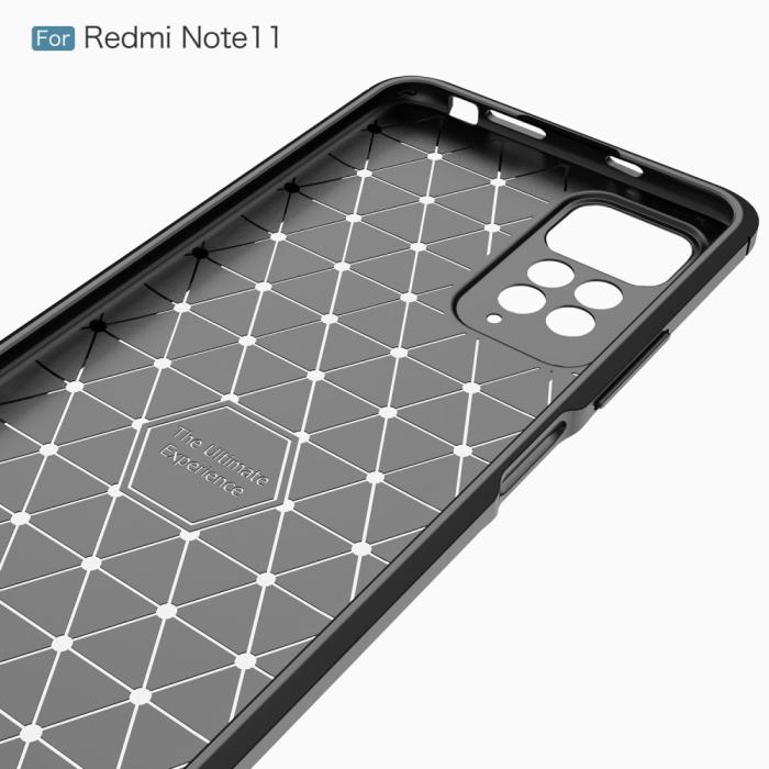 Bild 4, Xiaomi Redmi Note 11 4G Skal Borstad Stål Textur Blå