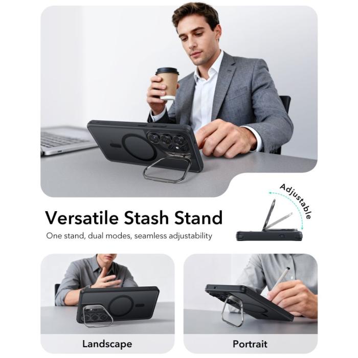 Bild 3, ESR Galaxy S26 Ultra Skal MagSafe Classic Hybrid Kickstand Frosted Black