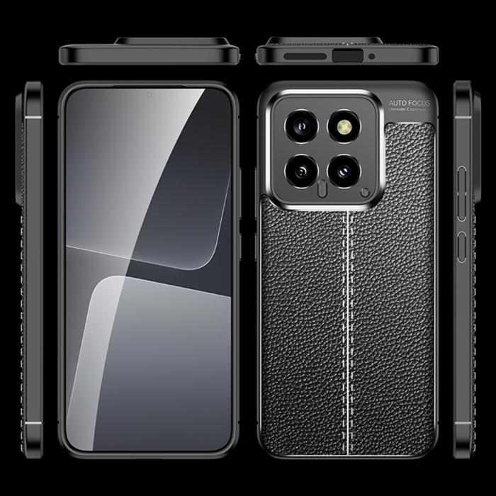 Bild 6, Xiaomi 14 Skal Litchi Läder Textur Blå