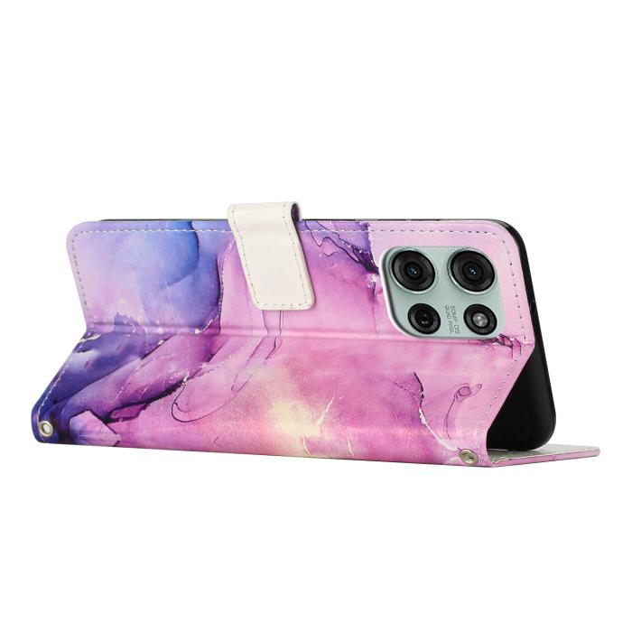 Bild 2, Motorola Moto G86 Power / G86 5G Fodral Läder Marmor Lila