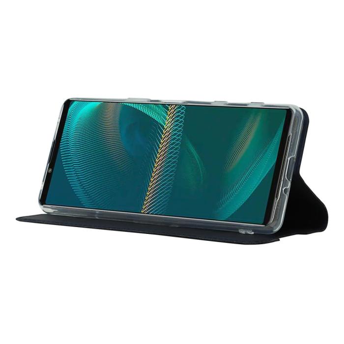 Bild 4, Sony Xperia 5 III Fodral Skin Touch Läder Blå
