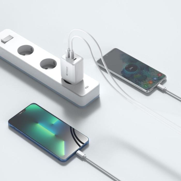Bild 5, Tech-Protect 65W PD Väggladdare 2x USB-C 1x USB-A Vit
