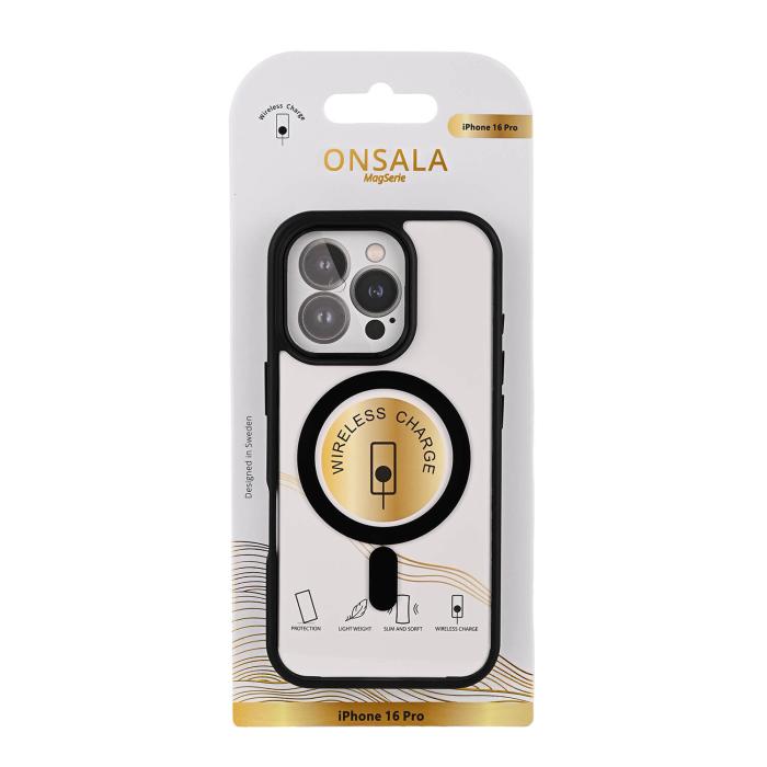 Bild 3, Onsala iPhone 16 Pro Mobilskal Bumper MagSafe Svart/Transparent