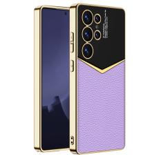 GKK Galaxy S25 Ultra Skal L&auml;der Hybrid Electroplate Lila