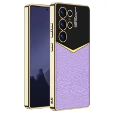 GKK Galaxy S25 Ultra Skal L&auml;der Hybrid Electroplate Lila