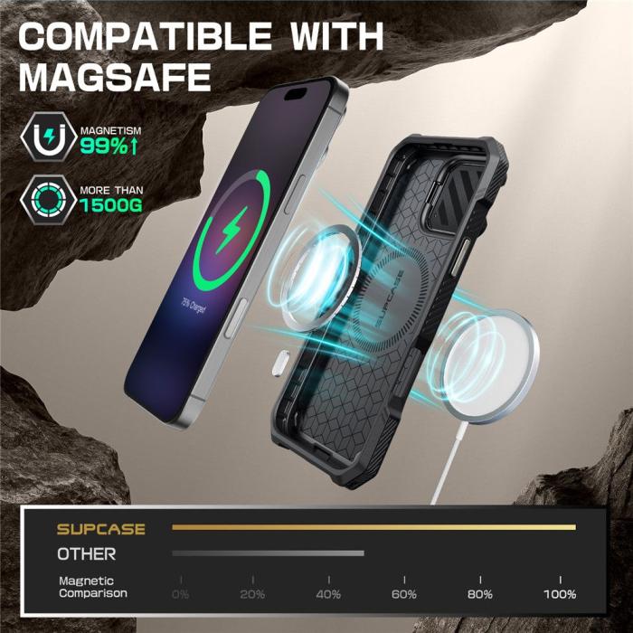 Bild 5, Supcase iPhone 16 Pro Max Skal MagSafe Unicorn Beetle XT Tigrey