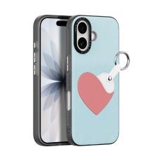 DUX DUCIS iPhone 17 Skal PU-L&auml;der Hj&auml;rta Ljus Bl&aring;