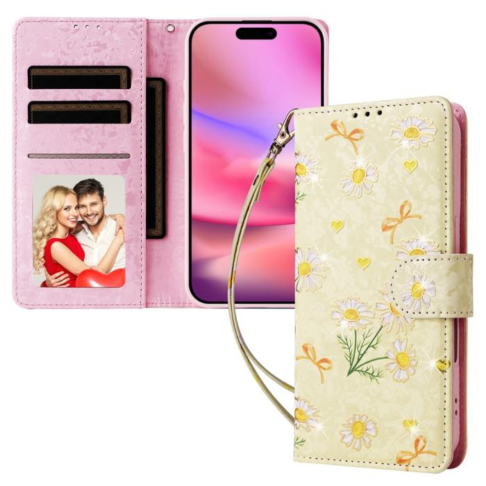 Bild 5, iPhone 16 Fodral RFID Läder Yellow Daisy