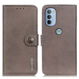 KHAZNEH Motorola Moto G31 / G41 Fodral Läder Khaki