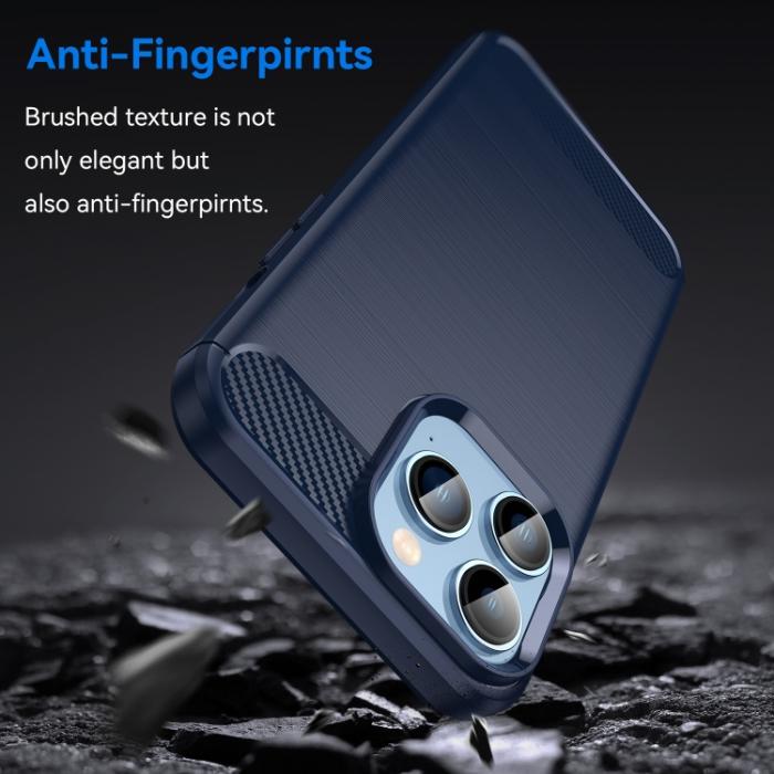 Bild 3, iPhone 14 Pro Skal Borstad Stål Textur Blå