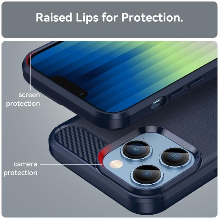 Bild 6, iPhone 14 Pro Skal Borstad Stål Textur Blå